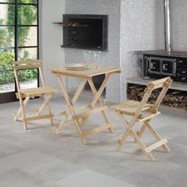 Conjunto Mesa Dobrável e 2 Cadeiras Espresso Móveis Bege Conjunto Mesa Dobrável e 2 Cadeiras Espresso Móveis Bege