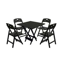 Conjunto Mesa Dobrável Elegance 4 Lugares Tampo 8 Ripas Madeira Base Preto 70x70 Mega Madeira Conjunto Mesa Dobrável Elegance 4 Lugares Tampo 8 Ripas Madeira Base Preto 70x70 Mega Madeira