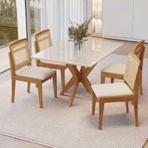 Conjunto Mesa Donna 120X90 4 Cadeiras Marquesa