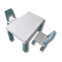 Conjunto mesa e 2 cadeiras azul - importway