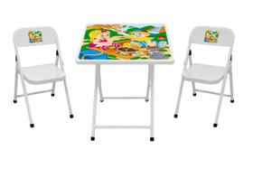 Conjunto mesa e 2 cadeiras infantil Açomix Branca