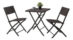 Conjunto Mesa E 2 Cadeiras Rattan Dobraveis Jardim Varanda Conjunto Mesa E 2 Cadeiras Rattan Dobraveis Jardim Varanda