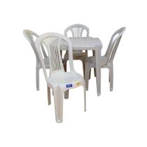 Conjunto Mesa E 4 Cadeiras Bistro Antares Branco Kit 03 Jogo