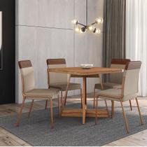 Conjunto Mesa e 4 Cadeiras Carraro Copa e Cozinha Portofino Vercelli 76x90x90cm