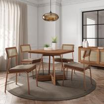 Conjunto Mesa e 4 Cadeiras Carraro em Aço Copa e Cozinha Portofino 76x90x90cm