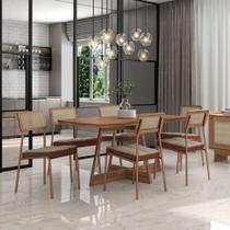 Conjunto Mesa e 6 Cadeiras Portofino Copa e Cozinha da Carraro 76x160x90cm