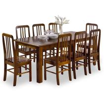 Conjunto Mesa e 8 Cadeiras em Madeira Acabamento em Poliuretano 100x42x42cm Matte Requinte