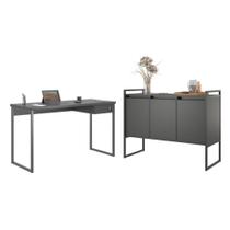 Conjunto Mesa e Buffet Garruer Preto Onix