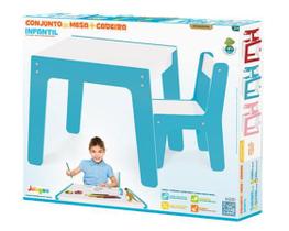 Conjunto Mesa E Cadeira Infantil Azul 991 - Junges