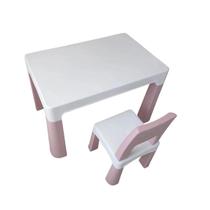 Conjunto mesa e cadeira infantil com gaveta menina rosa