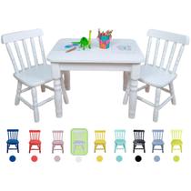Conjunto Mesa e Cadeira Infantil Madeira Mesinha Resistente Para Atividades Educativa Menina Menino