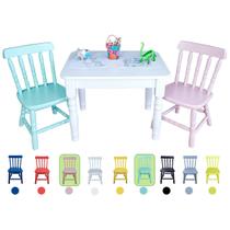 Conjunto Mesa e Cadeira Infantil Madeira Mesinha Resistente Para Atividades Educativa Menina Menino