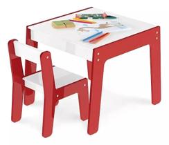 Conjunto Mesa E Cadeira Infantil Vermelha 992