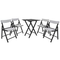 Conjunto Mesa e Cadeiras Dobráveis Tramontina Potenza em Madeira Castanho Escuro 5 Peças