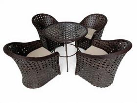 Conjunto Mesa e Cadeiras Jardim Varanda Área Externa Fibra Sintética Almofadas Acquablock