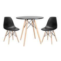 Conjunto Mesa Eiffel ideal pequenos espaços 2 cadeiras preta