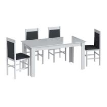 Conjunto Mesa Elástica 6 Cadeiras Com Estofado Móveis Canção