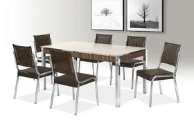 Conjunto mesa facinare cr rt. 1,60x0,90 vd serig-6 cad.rainha new junco cr - b - bc-82 - j 03 - nt - vof