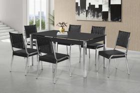 Conjunto mesa facinare cr rt. 1,60x0,90 vd serig-6 cad.rainha new junco cr - b - bc-83 - j 18 - prt - vpr