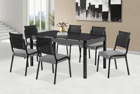Conjunto mesa facinare dc rt. 1,60x0,90 vd serig-6 cad.rainha new junco dc - b - bc-104 - j18 - prt - prt - gra - vpr