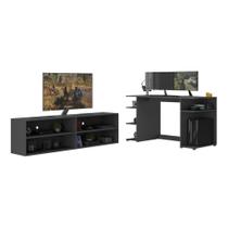 Conjunto Mesa Gamer e Rack TV até 75" Multimóveis MP1052