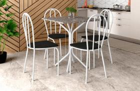 Conjunto Mesa Granito 0,70cm Branco com 4 Cadeiras (004) Escolha sua cor THAIS - ARTEFAMOL 1845