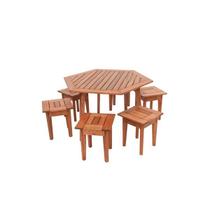 Conjunto Mesa Hexagonal com 6 banquetas