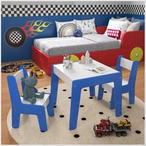 Conjunto Mesa Infantil 2 Cadeiras MDF Diana Branco Azul Ofertamo Conjunto Mesa Infantil 2 Cadeiras MDF Diana Branco Azul Ofertamo