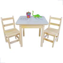 Conjunto Mesa Infantil Com 2 Cadeiras Kit Mesinha Educativa Madeira Criança Menino Menina Escolar Brinquedoteca Atividades Brincar Reforçada Didática