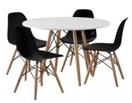 Conjunto Mesa Infantil Eames 4 Cadeiras Eiffel Preta