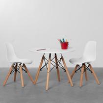 Conjunto Mesa Infantil Eiffell com 2 Cadeiras Eiffel Infantil - Branco