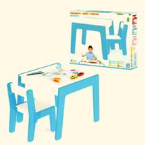 Conjunto Mesa Infantil Em Madeira Com Cadeira Azul 991 Junges - 7897858319919 Conjunto Mesa Infantil Em Madeira Com Cadeira Azul 991 Junges - 7897858319919