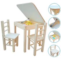 Conjunto Mesa Infantil Madeira Maciça Bau Com 2 Cadeiras Premium Conjunto Mesa Infantil Madeira Maciça Bau Com 2 Cadeiras Premium
