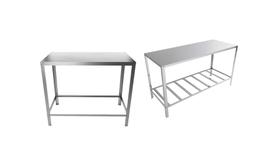 Conjunto Mesa Inox 304 Simples e Paneleira 90cm Cozinha Industrial