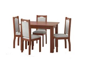 Conjunto Mesa Jantar + 4 Cadeiras Em Madeira Maciça LETÍCIA - Belle House