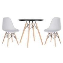 Conjunto Mesa Jantar Eiffel 70cm Preta 2 Cadeiras Branca Conjunto Mesa Jantar Eiffel 70cm Preta 2 Cadeiras Branca