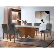 Conjunto Mesa Jantar Evora 180cm 6 Cadeiras Grecia grafite Conjunto Mesa Jantar Evora 180cm 6 Cadeiras Grecia grafite