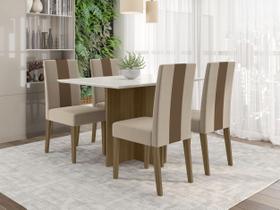 Conjunto Mesa Jantar Helo 120 Com 4 Cadeiras Tampo Chanfrado