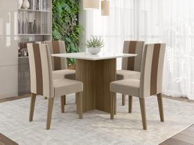 Conjunto Mesa Jantar Helo 90 com 4 Cadeiras Tampo Chanfrado Conjunto Mesa Jantar Helo 90 com 4 Cadeiras Tampo Chanfrado