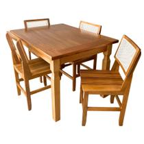 Conjunto Mesa Jantar Madeira Maciça Mineirinha 1,20m 4 Cadeira Colonial - Jequitibá Conjunto Mesa Jantar Madeira Maciça Mineirinha 1,20m 4 Cadeira Colonial - Jequitibá