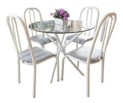 Conjunto Mesa Jantar Munique Redonda Vidro 0.90m 4 Cadeiras campeã de vendas Conjunto Mesa Jantar Munique Redonda Vidro 0.90m 4 Cadeiras campeã de vendas