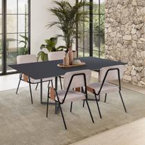 Conjunto Mesa Jantar Niterói Cadeira Ipê Sem Braço