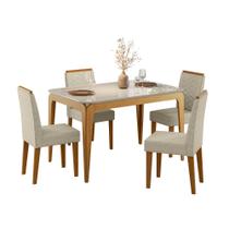 Conjunto Mesa Jantar Retangular Aurea Tampo Vidro 4 Cadeiras Conjunto Mesa Jantar Retangular Aurea Tampo Vidro 4 Cadeiras
