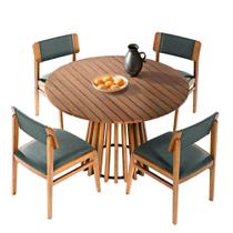 Conjunto Mesa Jantar Ripada + 04 Cadeiras Maya Verniz Avelã - 72183