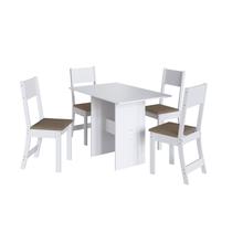 Conjunto Mesa Karla Paris com 4 Cadeiras Branco Cacau - Indekes