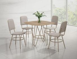 Conjunto mesa lais dc qd. 0,90x0,90 mdf-bp-4 cad.lais dc - c - bc-81 - champ - champ - can