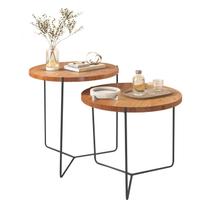 Conjunto Mesa Lateral 02 Alturas Base Metal Eva