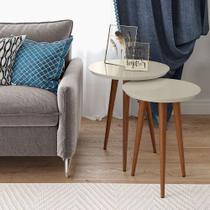 conjunto mesa lateral / apoio para sala redonda retro