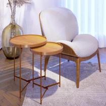Conjunto Mesa Lateral Aqua Imcal Nature Cobre Redonda Sala Conjunto Mesa Lateral Aqua Imcal Nature Cobre Redonda Sala