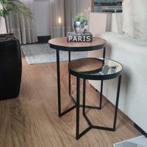 Conjunto Mesa Lateral Capri Preto Com Espelho Conjunto Mesa Lateral Capri Preto Com Espelho